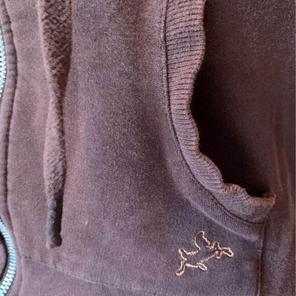 Nitrogen Long Brown hooded sweatshirt with front zipper Medium - Picture 4 of 7